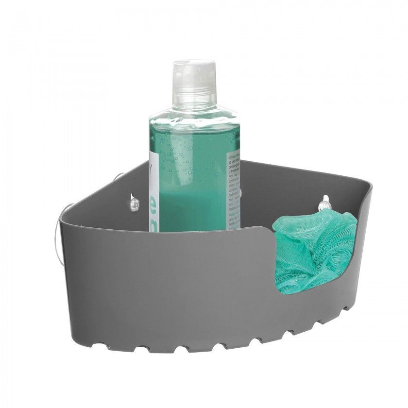 Cesto de Canto Wc com Ventosas Standard Cinza 20X20X11CM Cesto de Canto Wc com Ventosas Standard Cinza 20X20X11CM
