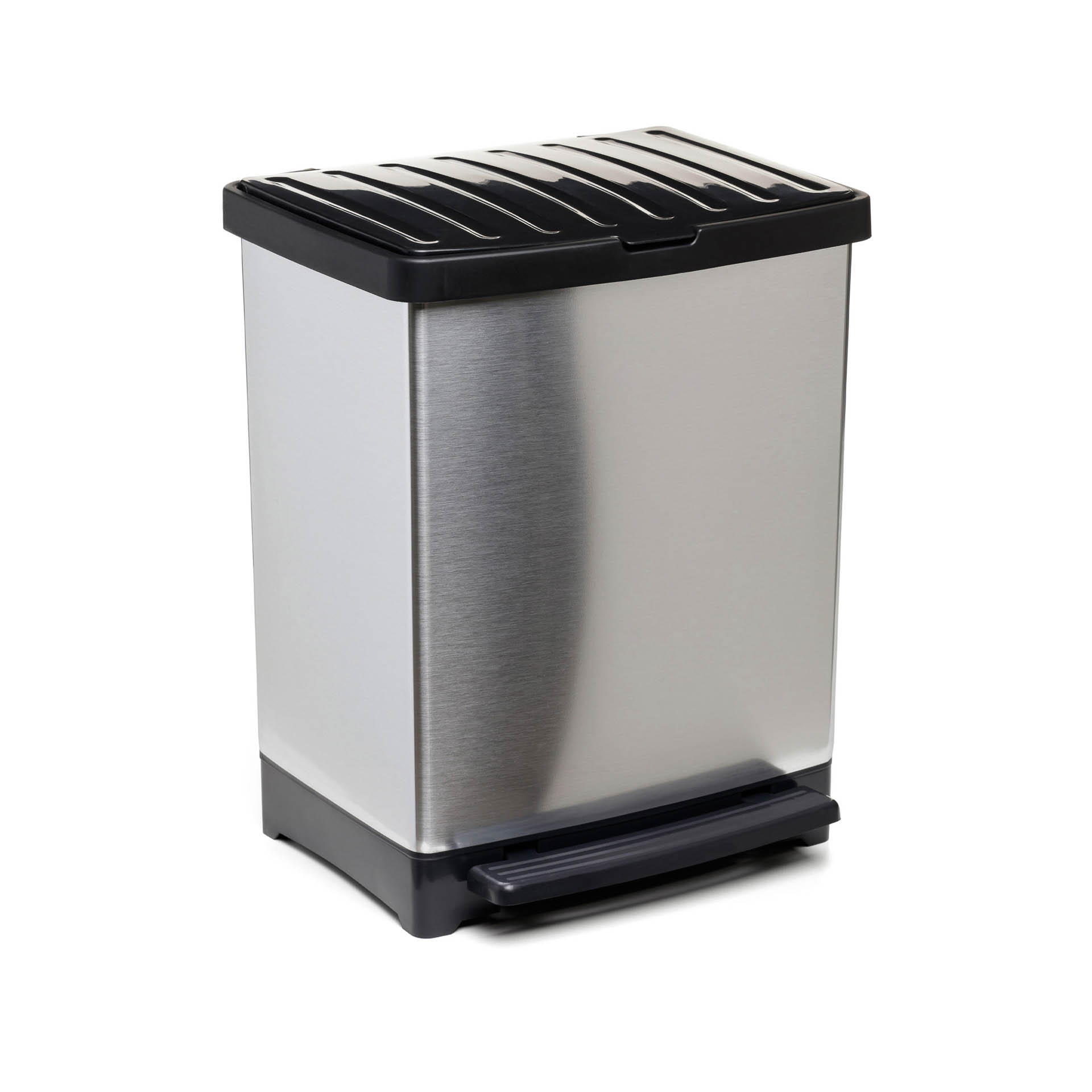 Balde Lixo com Pedal Cinza Metalizado 25L / 33.5X31X42CM