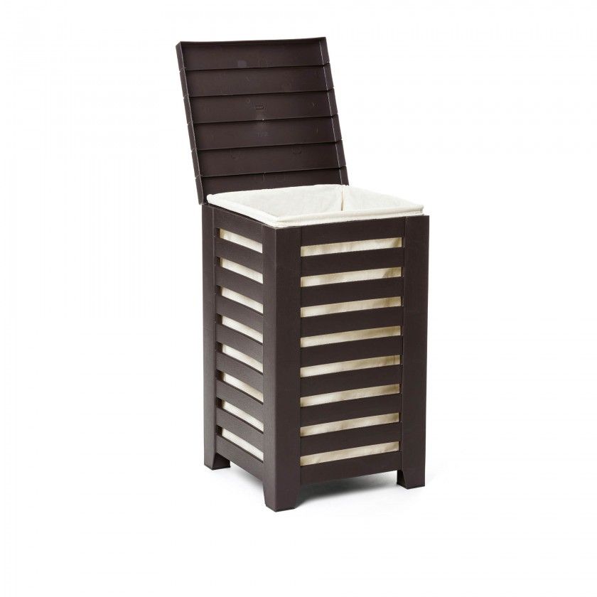Cesto de Roupa Lombok Castanho 34X34X58CM