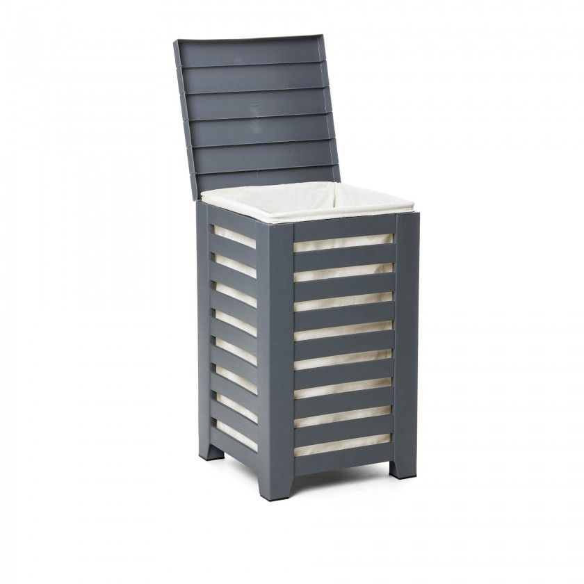 Cesto de Roupa Lombok Cinza 34X34X58CM