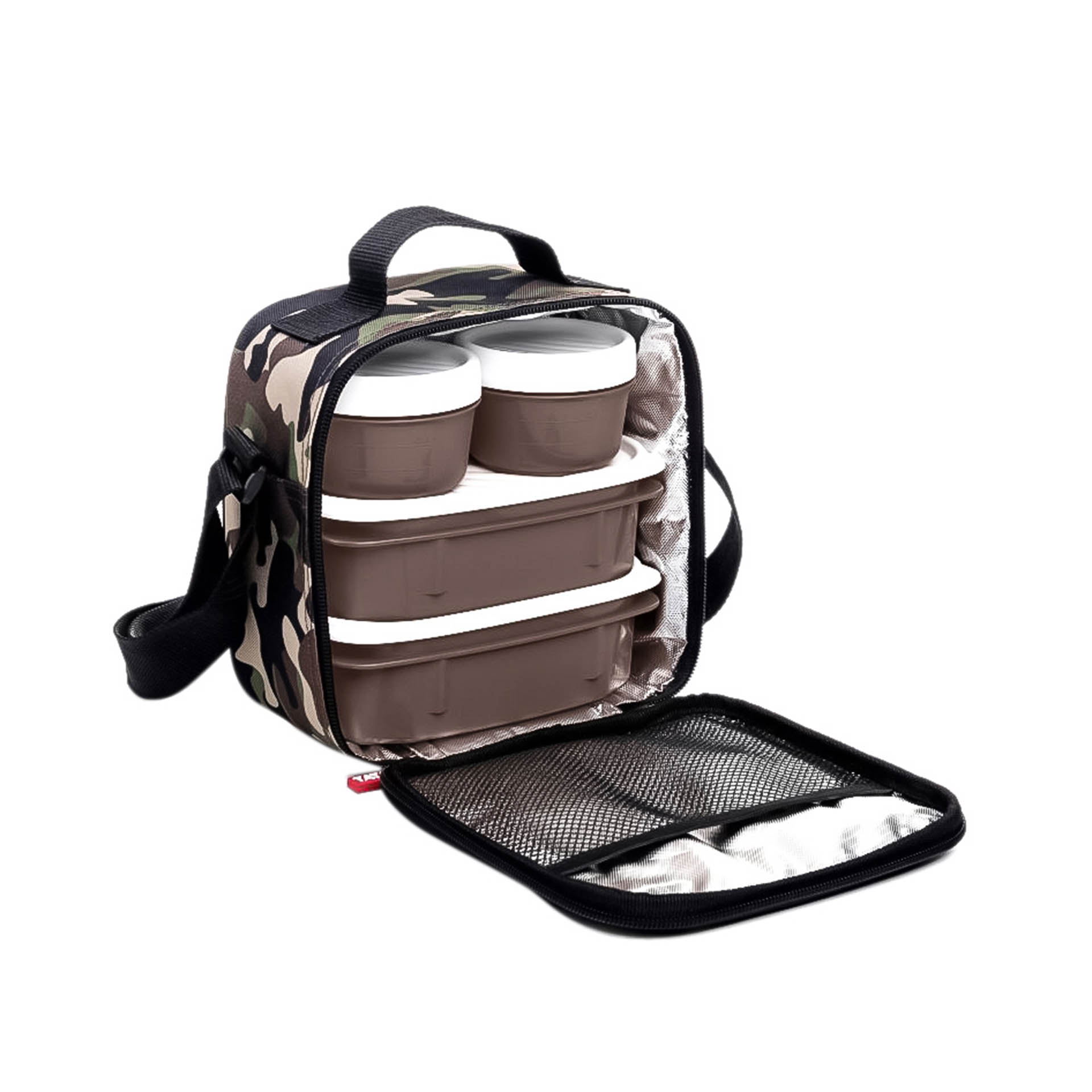 Kit Bolsa Térmica + 4 Caixas Urban Food Camuflado 2X0.2L+2X0.5L