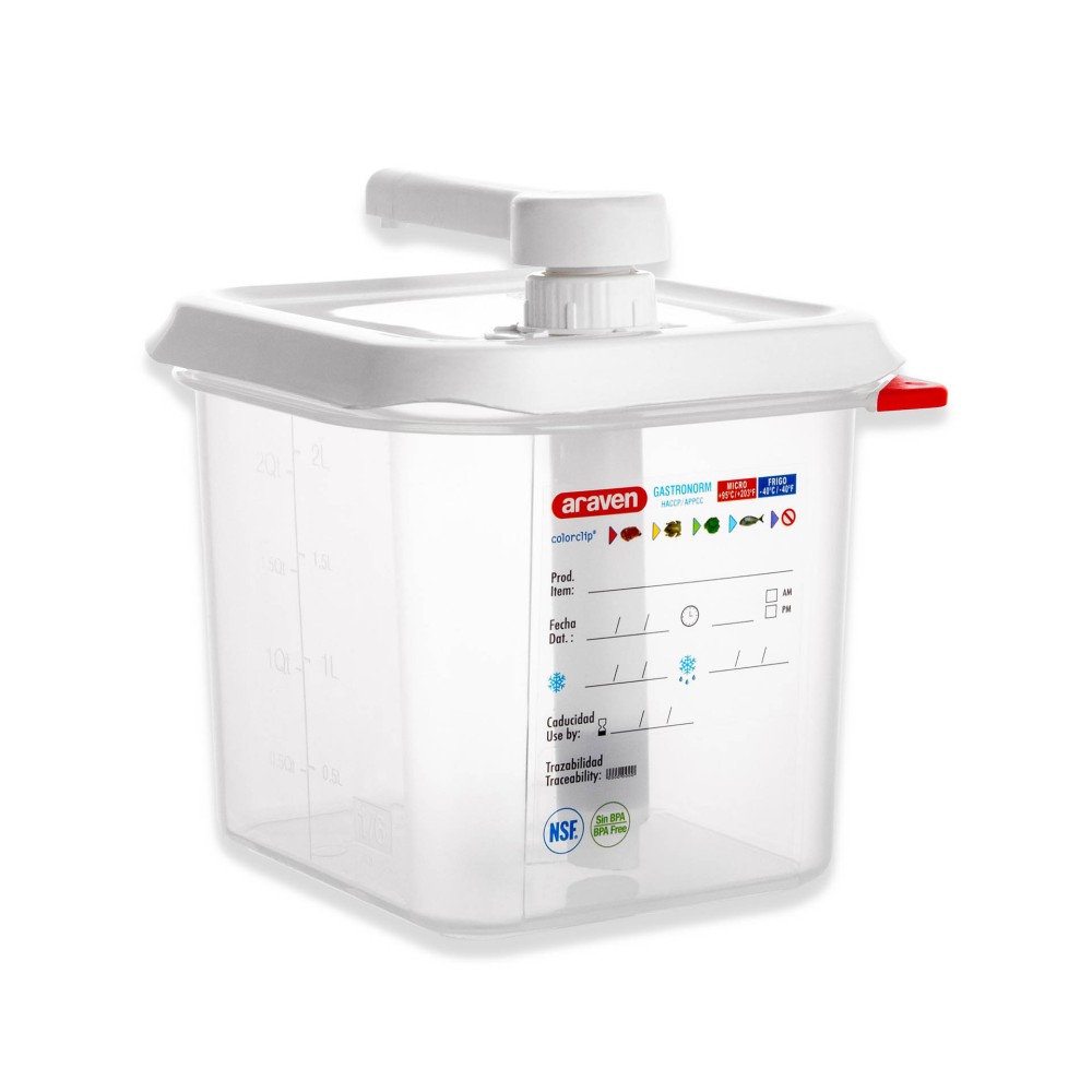 Conjunto 2 Dispensadores Molhos Gn1/6 2X2.6L 38X22.5X19.5cm