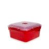 Caixa Hermtica Ding Plstico Al Vapor Quadrado Vermelho 2800ml 21.5X21.5X11cm