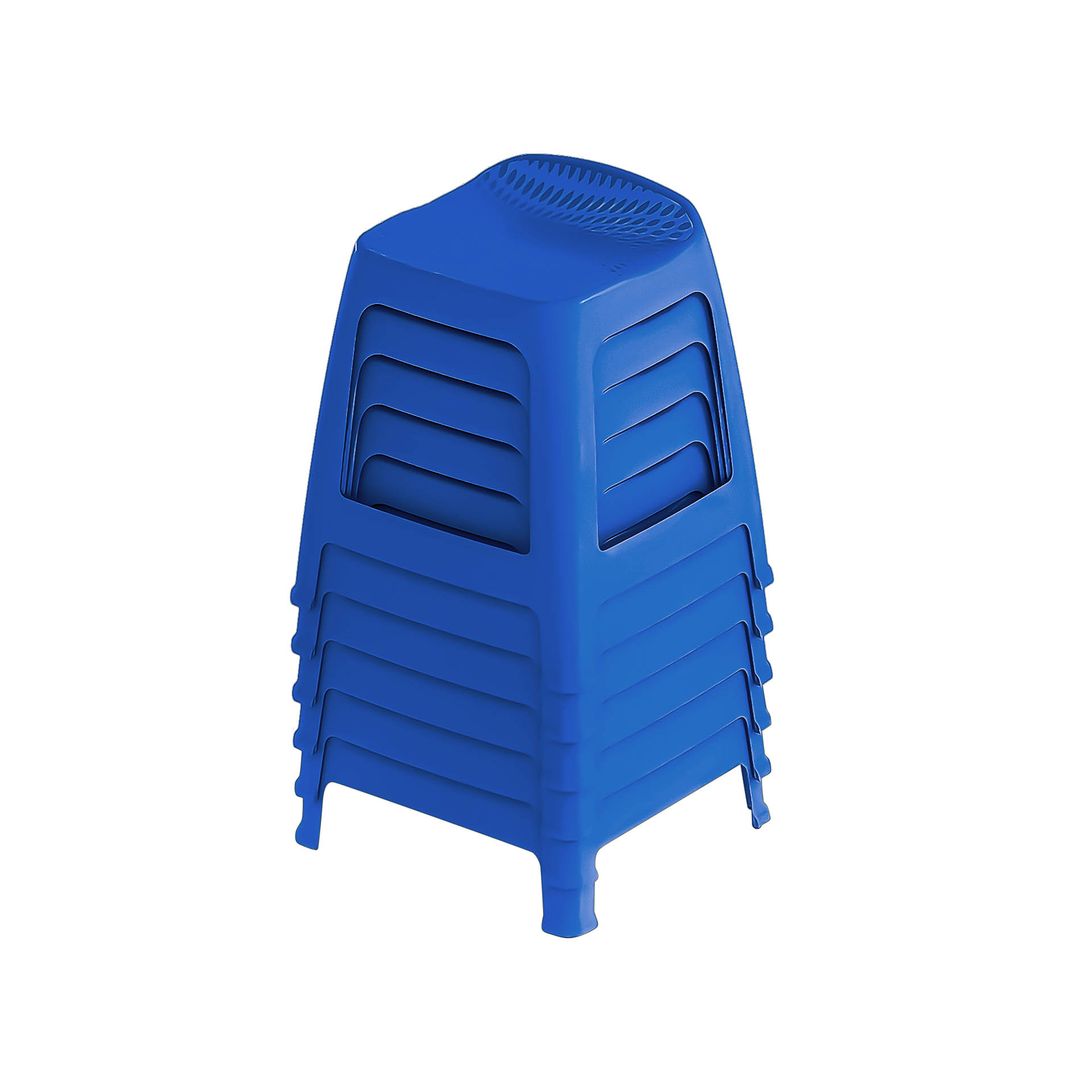 Banco Polipropileno Colour Redondo Azul 45X43X51cm