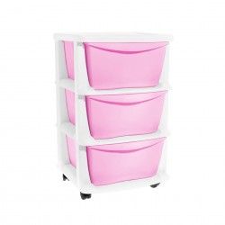 Gaveteiro Beb Polipropileno Kids 3 Gavetas Rosa