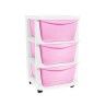 Gaveteiro Beb Polipropileno Kids 3 Gavetas Rosa