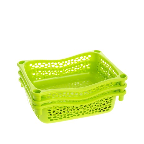 Carrinho Polipropileno Multipractic 3 Cestos Verde Lima 29.5X39X67cm - Image product