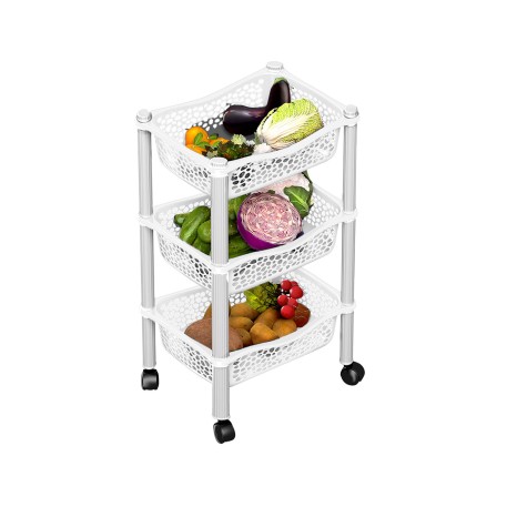 Carrinho Polipropileno Multipractic 3 Cestos Branco 29.5X39X67cm - Image product