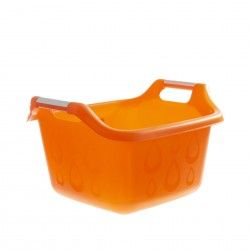 Bacia com Asas Propileno Quadralogic Quadrado Laranja 24l