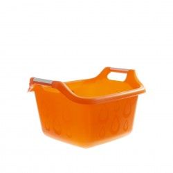 Bacia com Asas Propileno Quadralogic Quadrado Laranja 16l