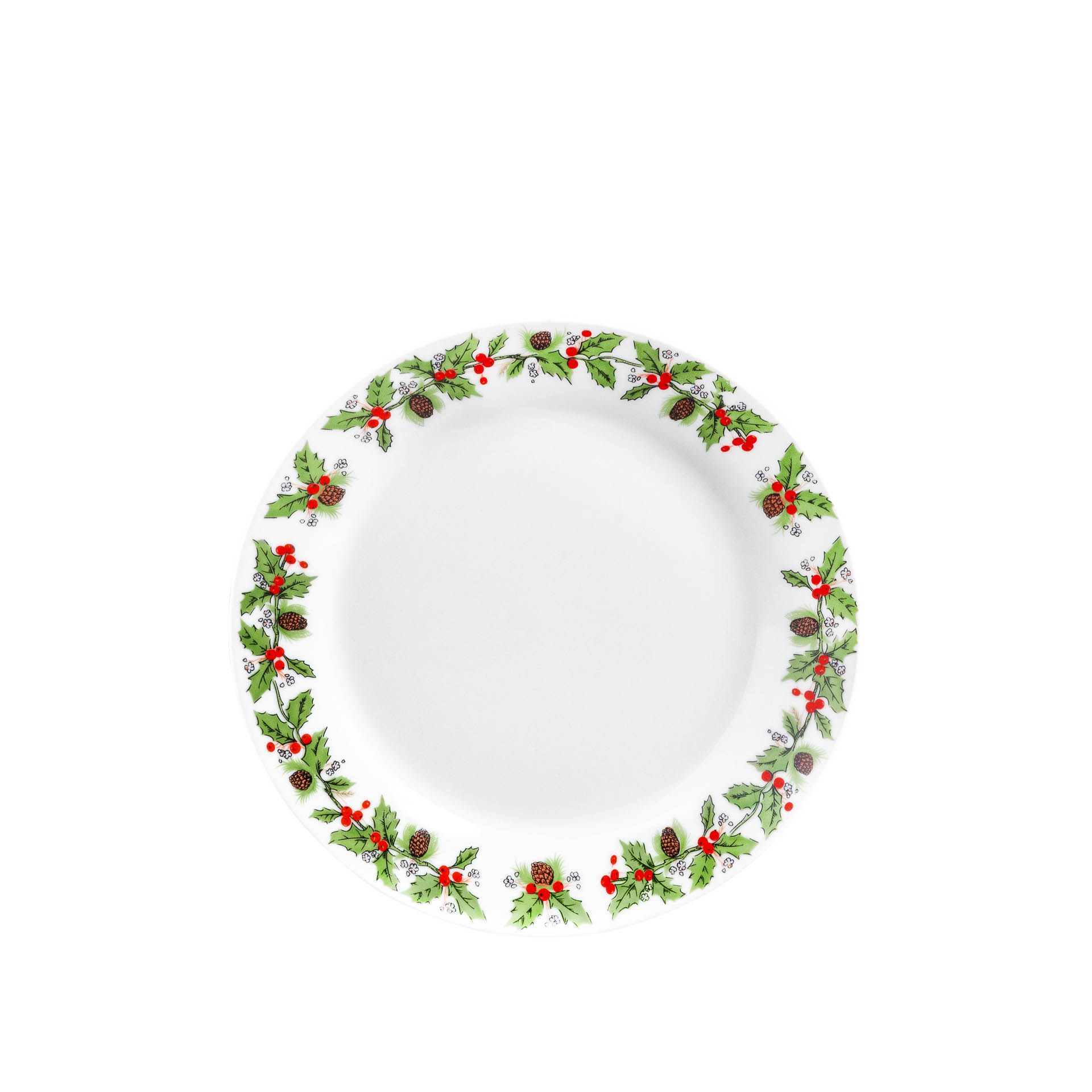 Prato Porcelana Azevinho Raso Redondo 23.5cm