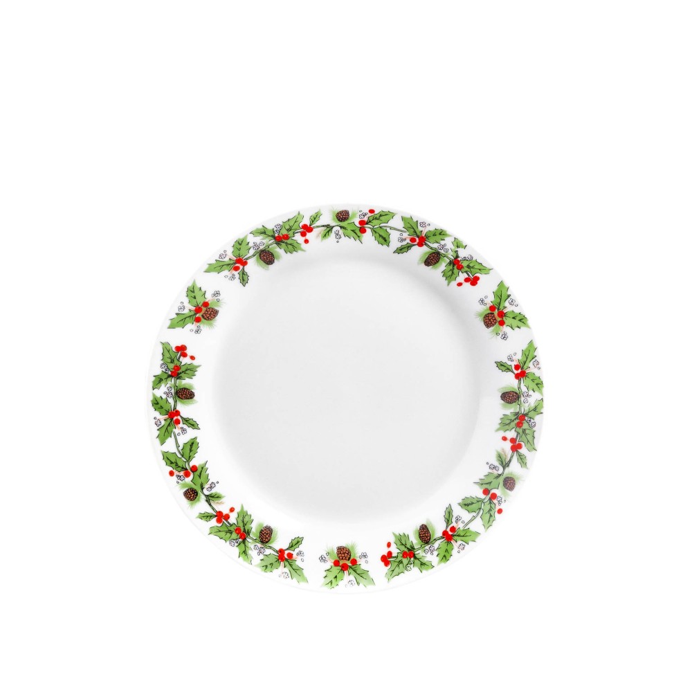 Prato Porcelana Azevinho Raso Redondo 23.5cm