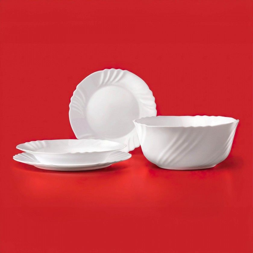 Prato Vidro Opaco Ebro Raso Branco 25.5X2.2cm Prato Vidro Opaco Ebro Raso Branco 25.5X2.2cm