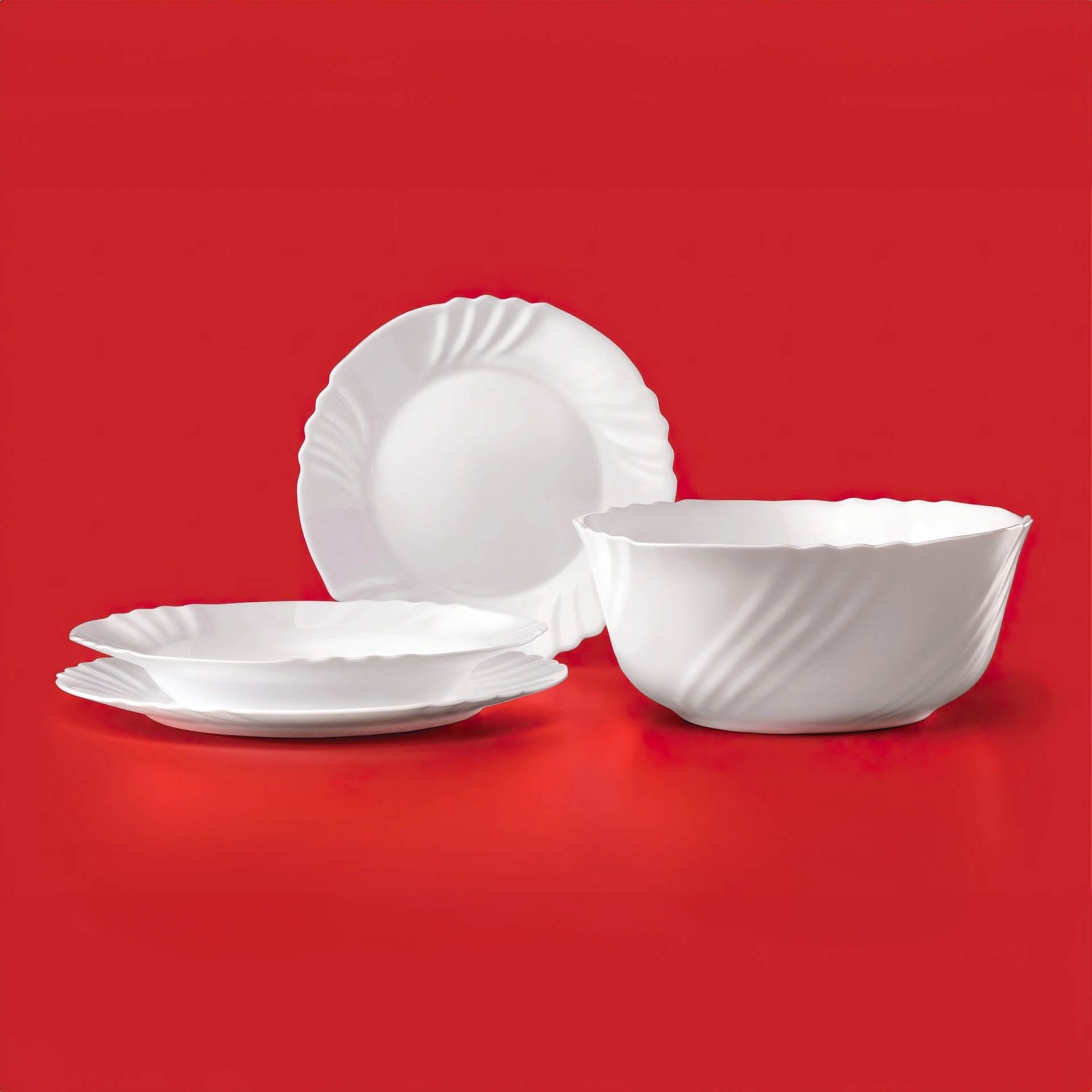 Saladeira Vidro Opaco Ebro Branco 23X9.8cm