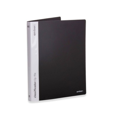 Classificador Clip File Ambar Polipro A4 Preto