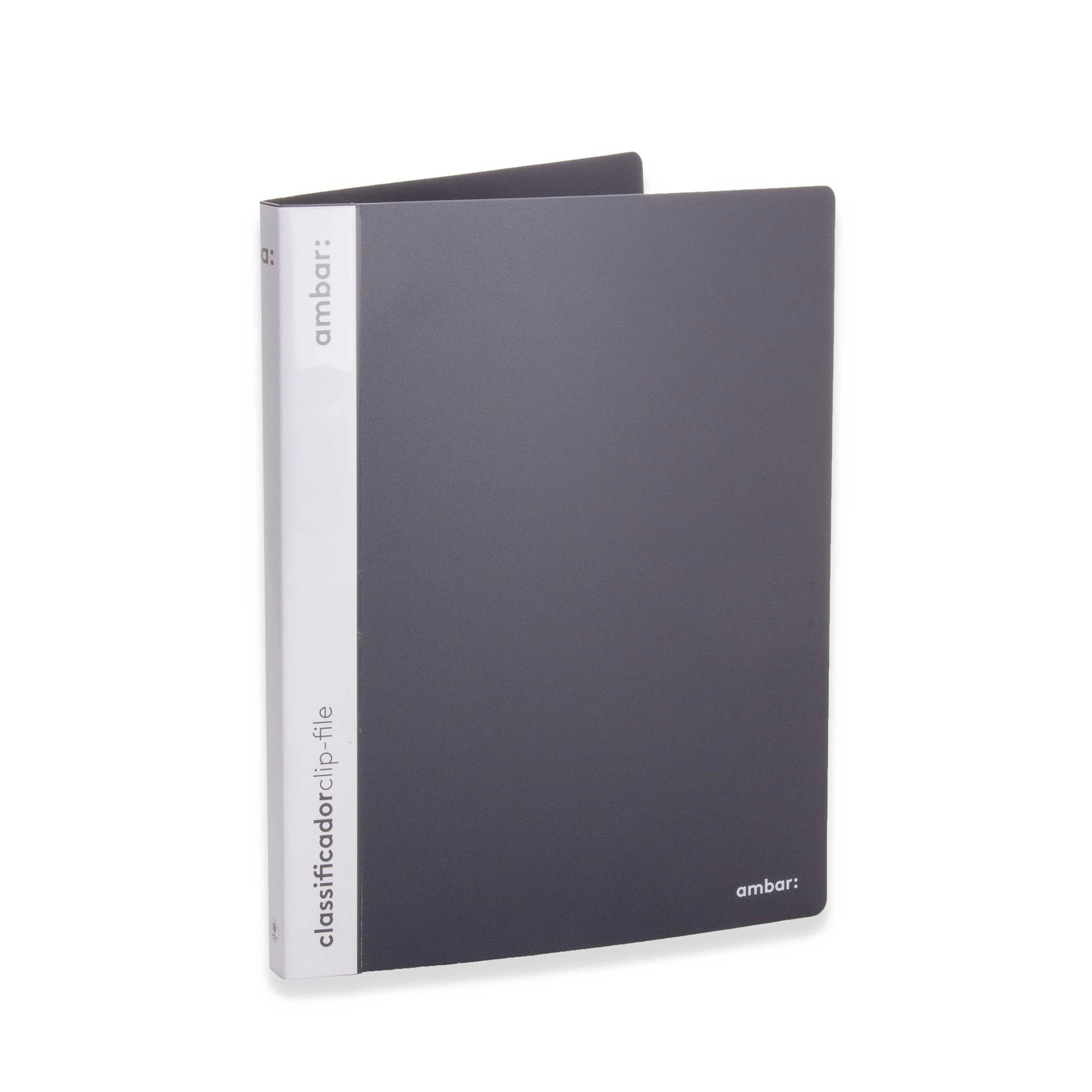 Classificador Clip File Ambar Polipro A4 Cinza