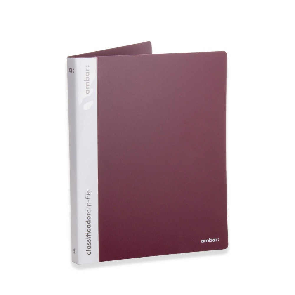 Classificador Clip File Ambar Polipro A4 Bordô