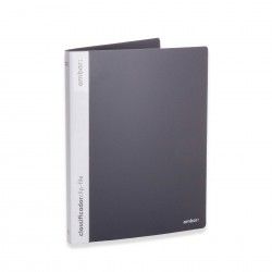 Classificador Clip File Ambar Polipro A4 Cinza