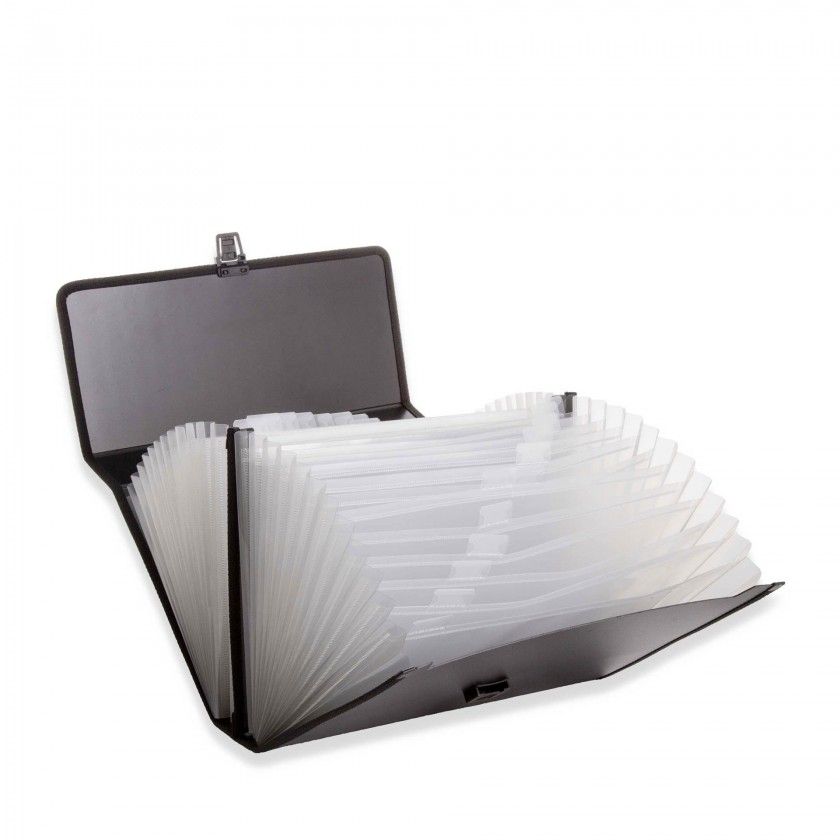 Pasta Extensível Ambar Polipro 24 Divisórias Preto A4 Pasta Extensível Ambar Polipro 24 Divisórias Preto A4