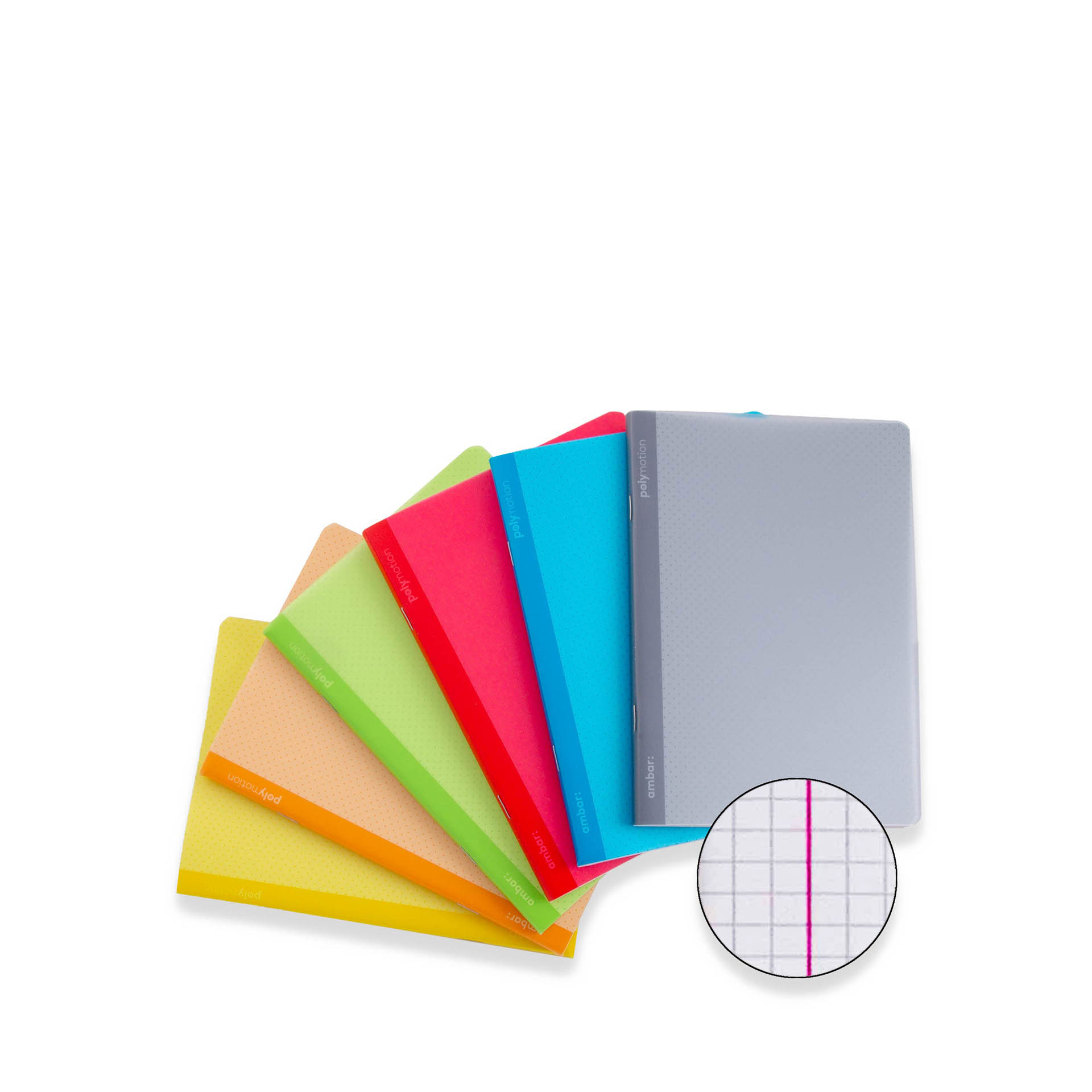 Caderno Agrafado Polipro Capa Colorida 90gr A5 48 Folhas Quadriculado