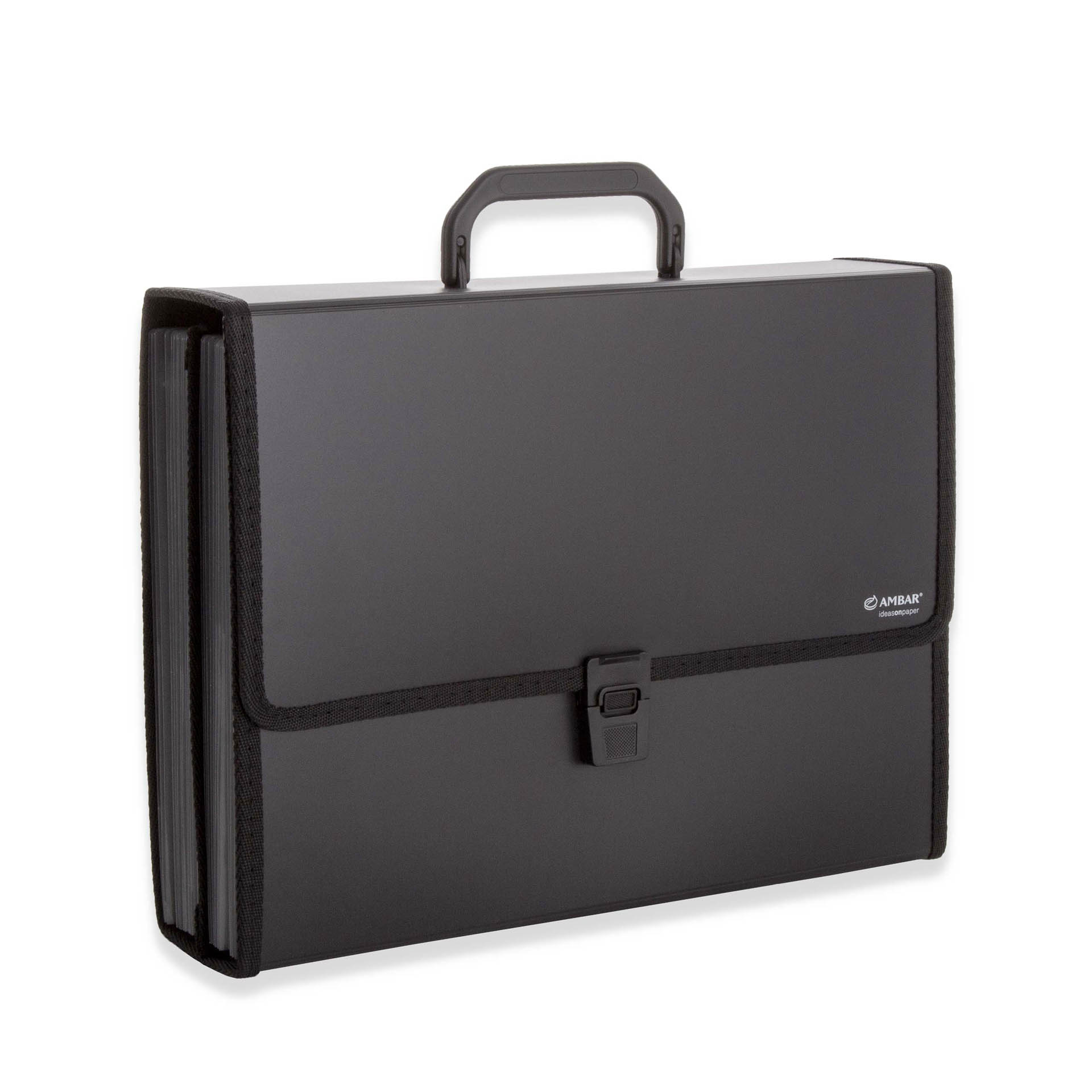 Pasta Extensível Ambar Polipro 24 Divisórias Preto A4