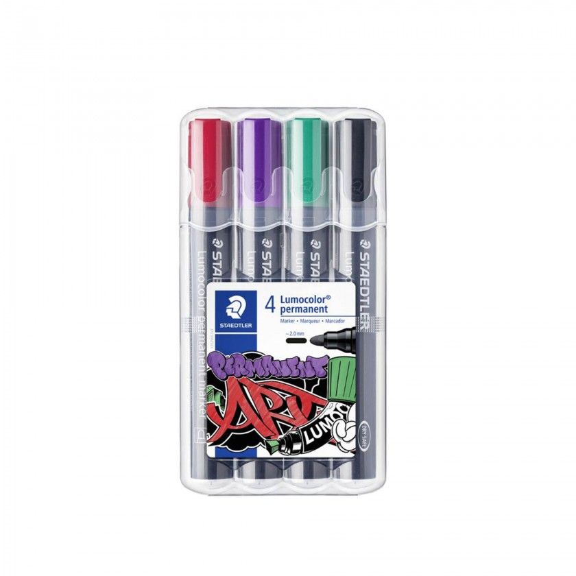 Marcador Permanente Staedtler 4 Cores 2mm