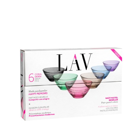 Ta�a Vidro Coral Derin 200ml Multicor 10.5X5cm - Image product