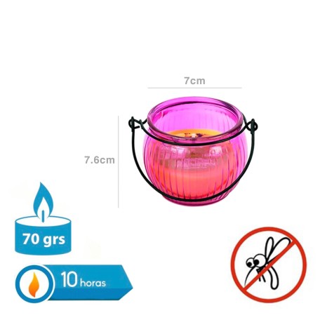Vela Citronela Copo Vidro 10H 70gr 7X7.6cm - Image product