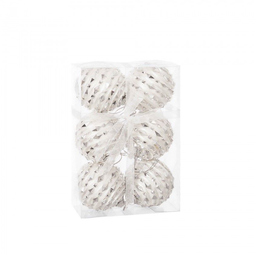 Bola Natal Prateada 6CM Pack 6 Bola Natal Prateada 6CM Pack 6