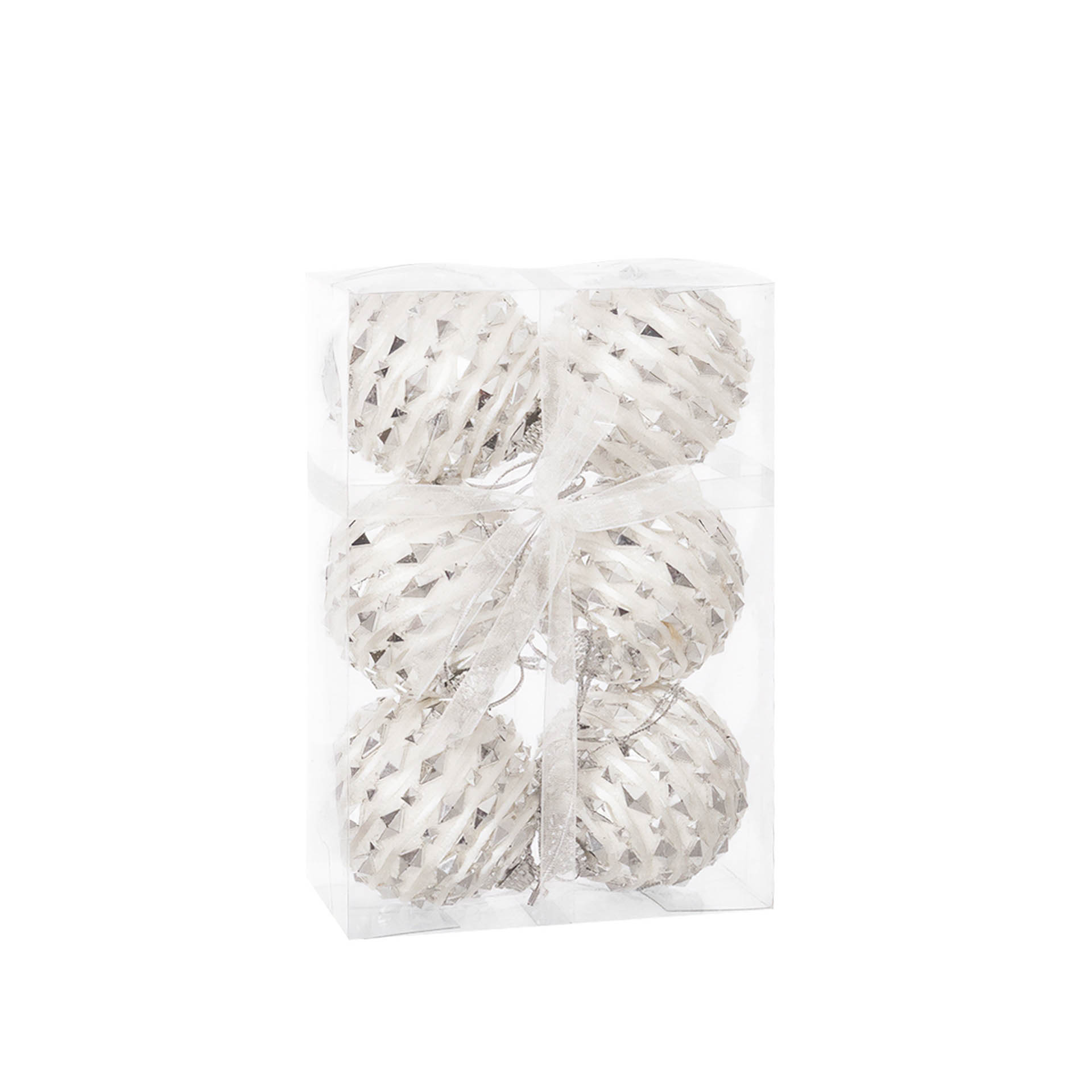 Bola Natal Prateada 6CM Pack 6