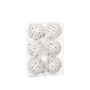 Bola Natal Prateada 6CM Pack 6