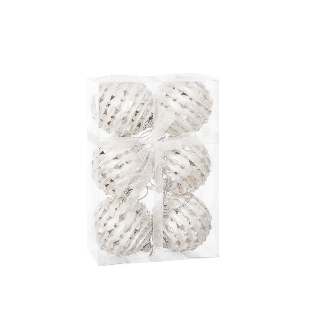 Bola Natal Prateada 6CM Pack 6