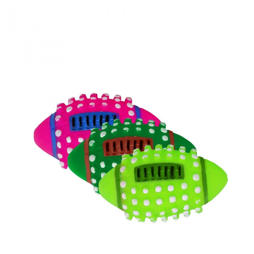 Brinquedo Para Cão Bola Rugby Plástico Multicor 13cm Brinquedo Para Cão Bola Rugby Plástico Multicor 13cm