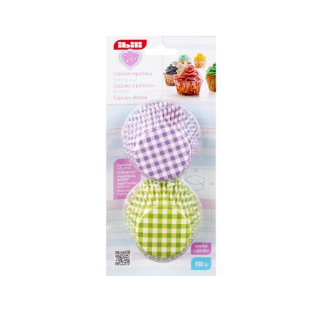Forma Queque Papel Quadrados 7.5X3.5cm Pack 100 - Image product