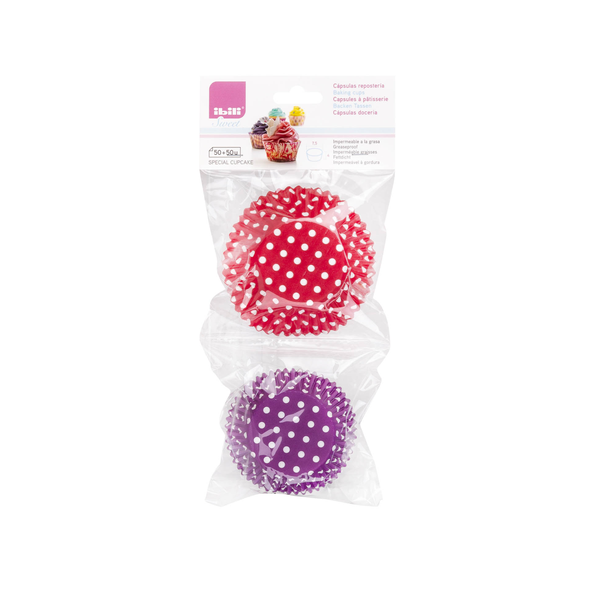 Forma Queque Papel Bolas 7.5X4cm Pack 100