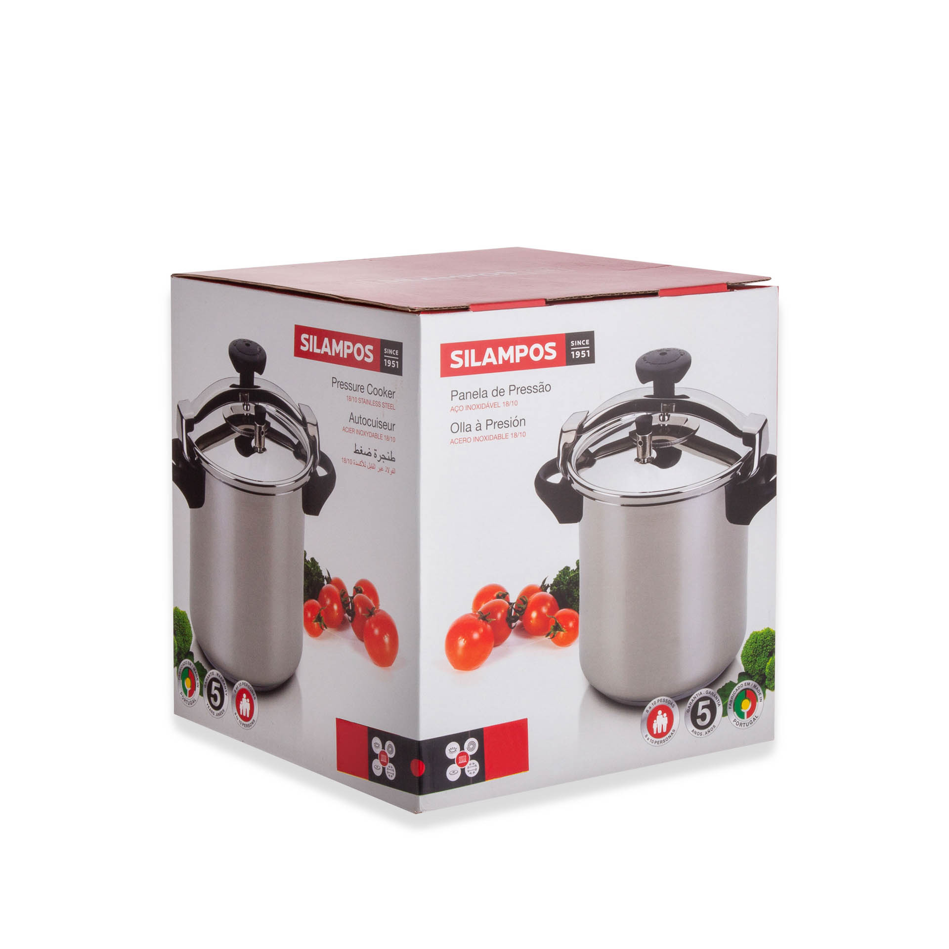 Tradicional Inox Panela Pressão S/ Cesto Ø24.5Cm 8L