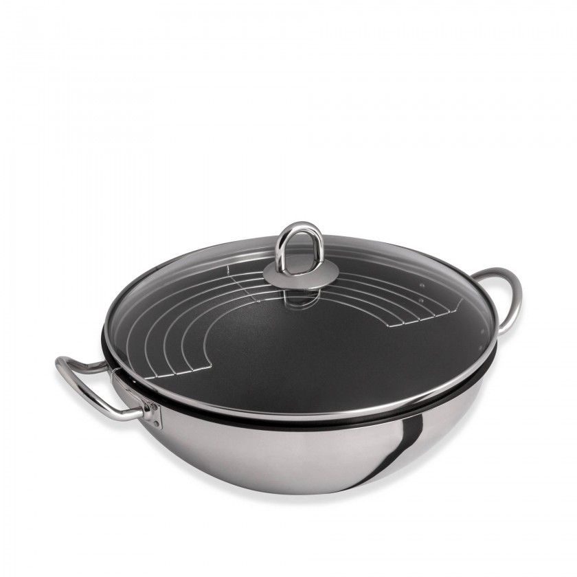 Wok Antiaderente Nautilus com Grelha Redondo 4600ml 28X10.6cm