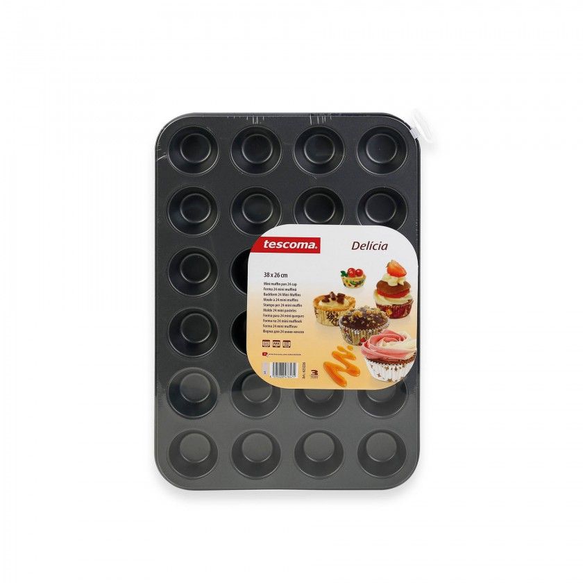 Tabuleiro 24 Queques Delicia 38X28X2.5cm Tabuleiro 24 Queques Delicia 38X28X2.5cm