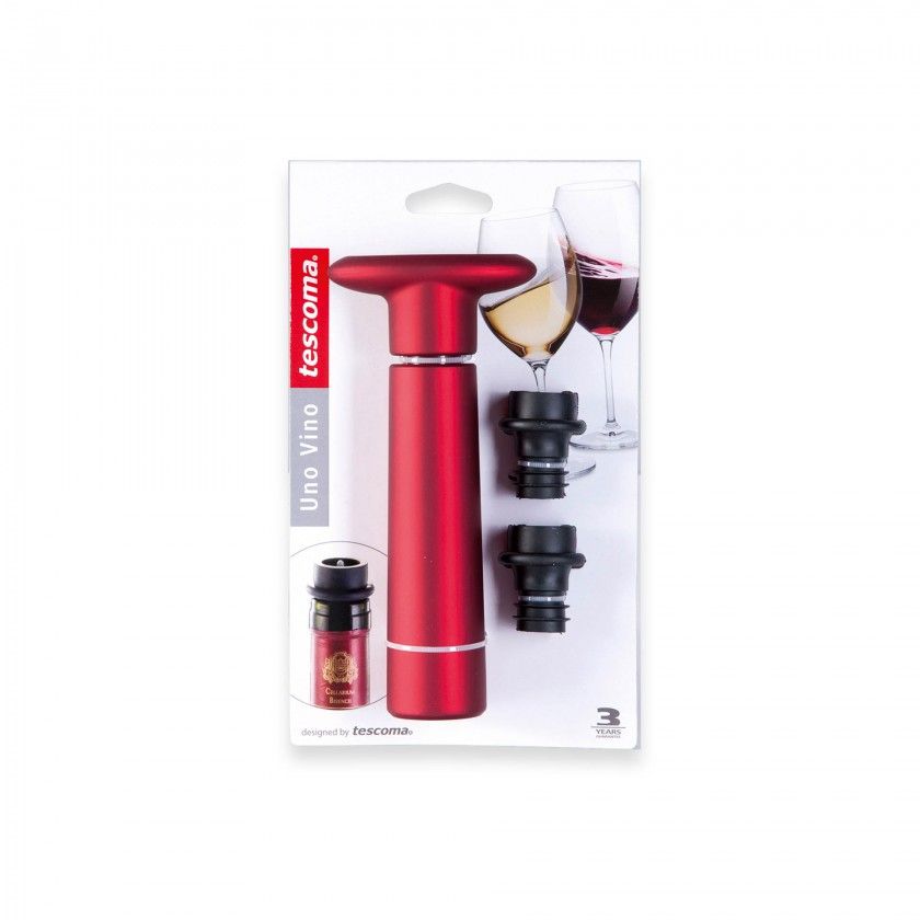 Bomba Vcuo com 2 Rolhas Uno Vino 7.5X16.5cm