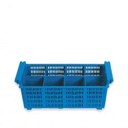 Cesta Talheres Rack 8 Compartimentos Azul 20.5X43X13cm