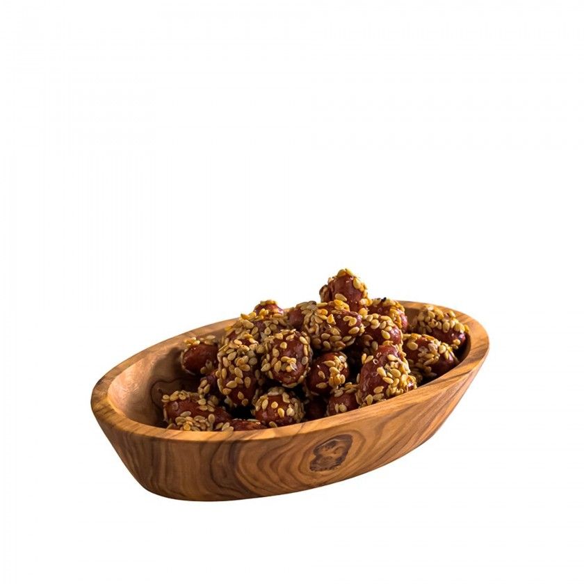 Tigela Madeira Oval 12X7.5CM