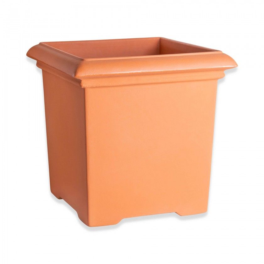Vaso Plstico Quadrado Liso Terracota N.50 50X50X50cm