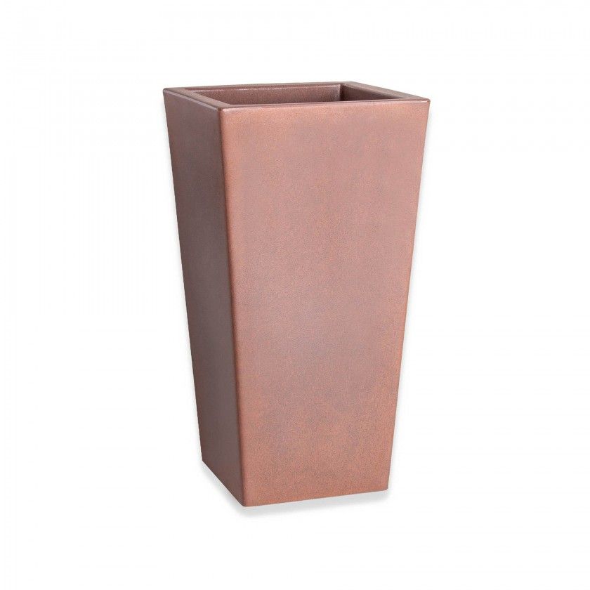 Vaso Plstico Quadrado Alto Bronze N.70 36X36X70cm