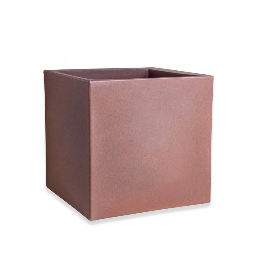 Vaso Plstico Cubo Bronze N.50 50X50X50cm