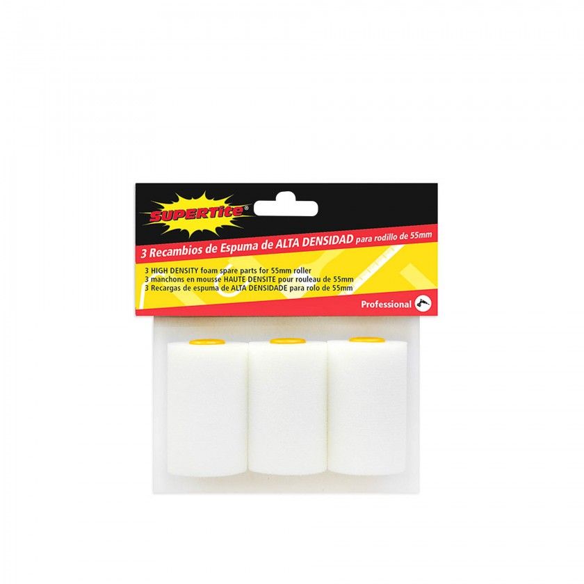 Recarga Espuma Rolo Pintura Supertite 5.5cm Pack 3
