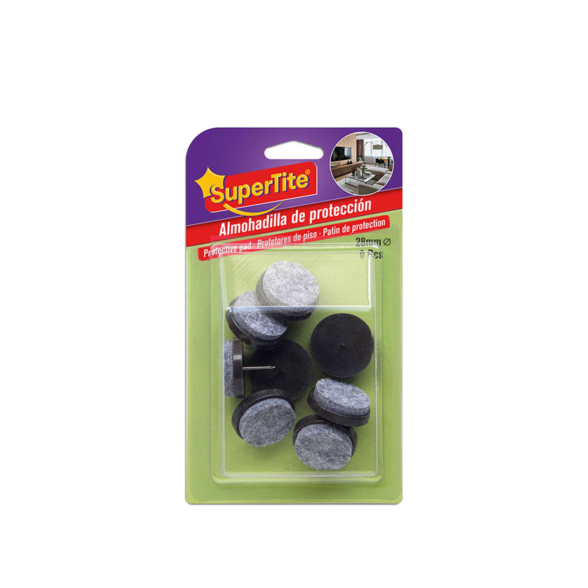 Portetor Para Moveis Almofada Antideslizante 28mm 8 Unidades