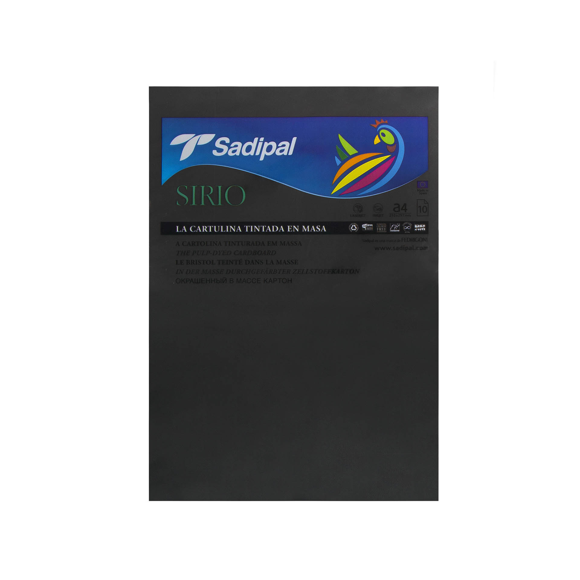 Folha Cartolina Sadipal A4 Preto 21X29.7cm Pack 10