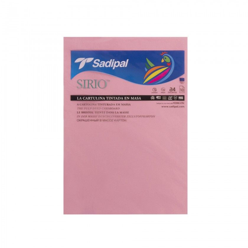 Folha Cartolina Sadipal A4 Rosa 21X29.7cm Pack 10