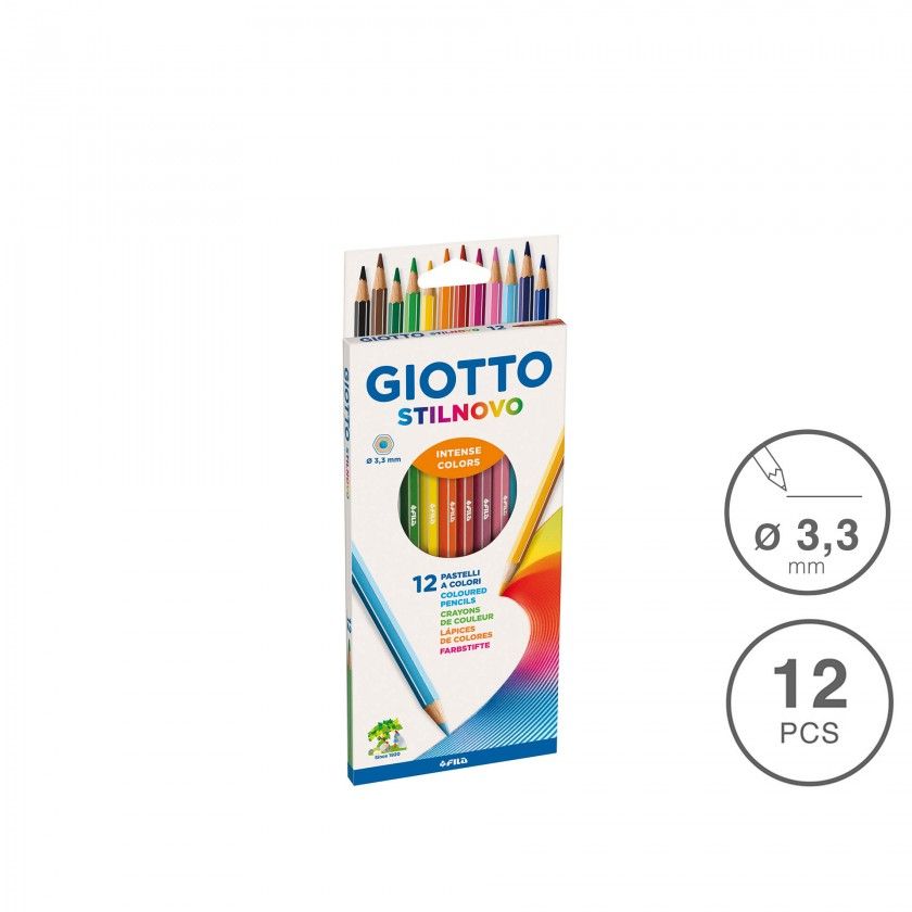 Lápis Cor Giotto Stilnovo 3.3mm 12 Cores Lápis Cor Giotto Stilnovo 3.3mm 12 Cores