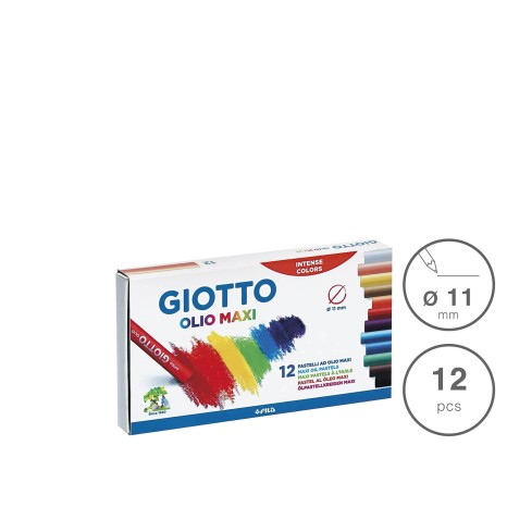 Pastel Óleo Giotto Maxi 11mm 12 Cores - Image product